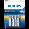 Philips Batterier^Ultra alkaline LR03/AAA batteri 4 stk.