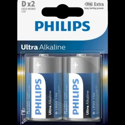 Sale Philips Ultra alkaline LR20 batteri 2 stk.