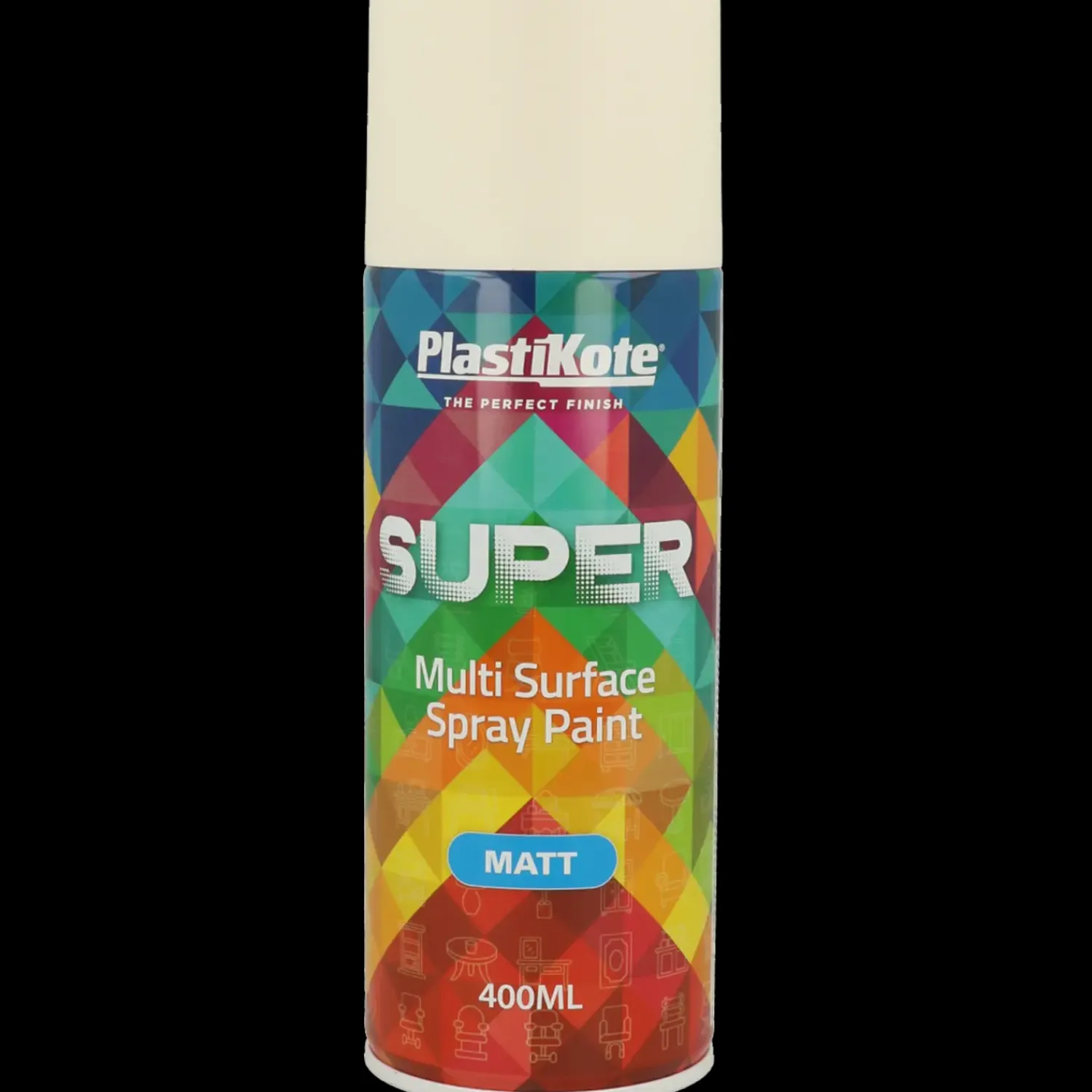 Plasti-Kote Spraymaling^PK super mat hvid 400 ml