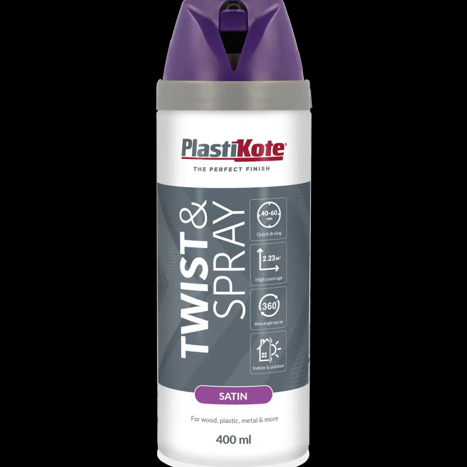 Online Plasti-Kote twist spraymaling 400 ml satin lilla