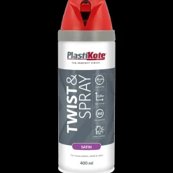 Clearance Plasti-Kote twist spraymaling 400 ml satin postrød