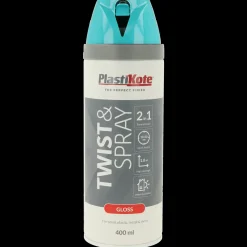 Discount Plasti-Kote twist spraymaling 400 ml blank tyrkis blå