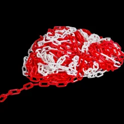 Afspærring Og Afmærkning^Plastkæde rød/hvid 6 mm x 25 m