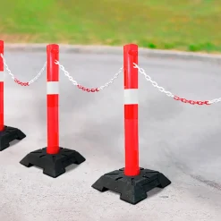 Afspærring Og Afmærkning^Plastkæde rød/hvid 6 mm x 25 m