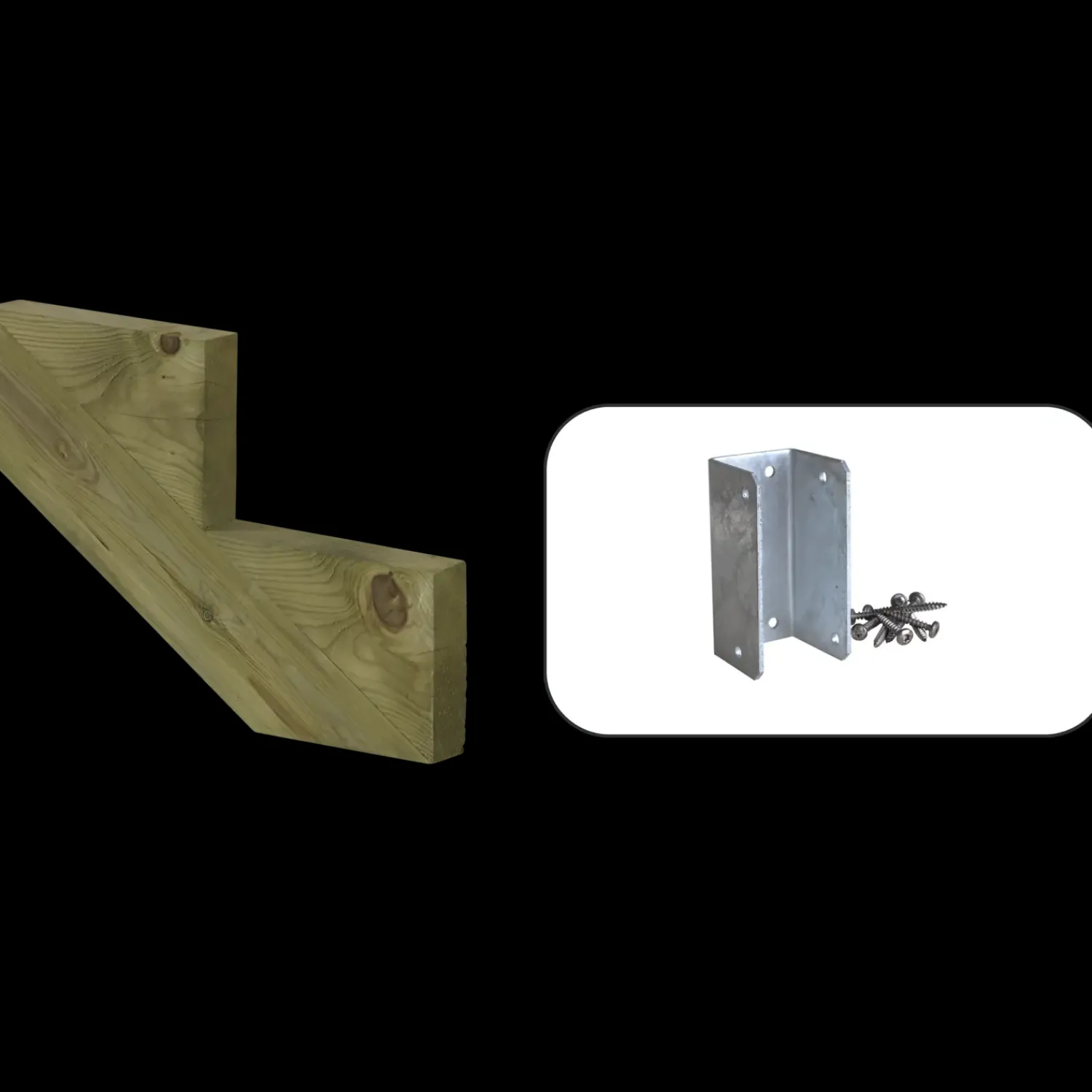 Plus Trapper Og Lemme^34,2° Trappevange 2 trin m/beslag Trindybde 25 cm