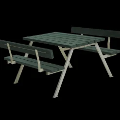 Plus Bord- Og Bænkesæt^Alpha bord- og bænkesæt med 2 ryglæn trykimrpægneret, 118 cm