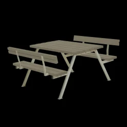 Plus Bord- Og Bænkesæt^Alpha bord- og bænkesæt med 2 ryglæn trykimrpægneret, 118 cm