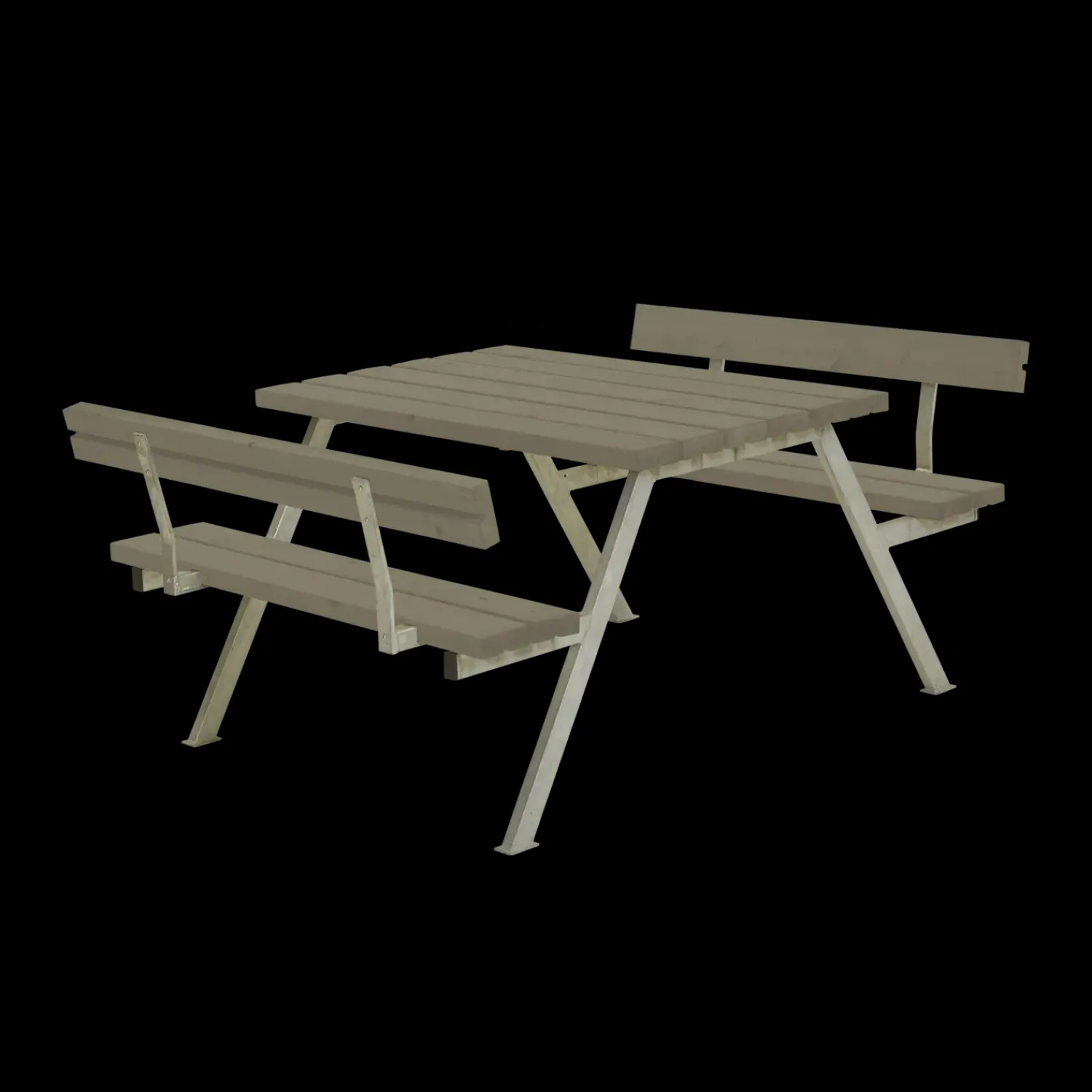 Plus Bord- Og Bænkesæt^Alpha bord- og bænkesæt med 2 ryglæn trykimrpægneret, 118 cm