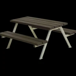 Plus Bord- Og Bænkesæt^Alpha Junior Bord/Bænkesæt 118 cm RePlast Sort