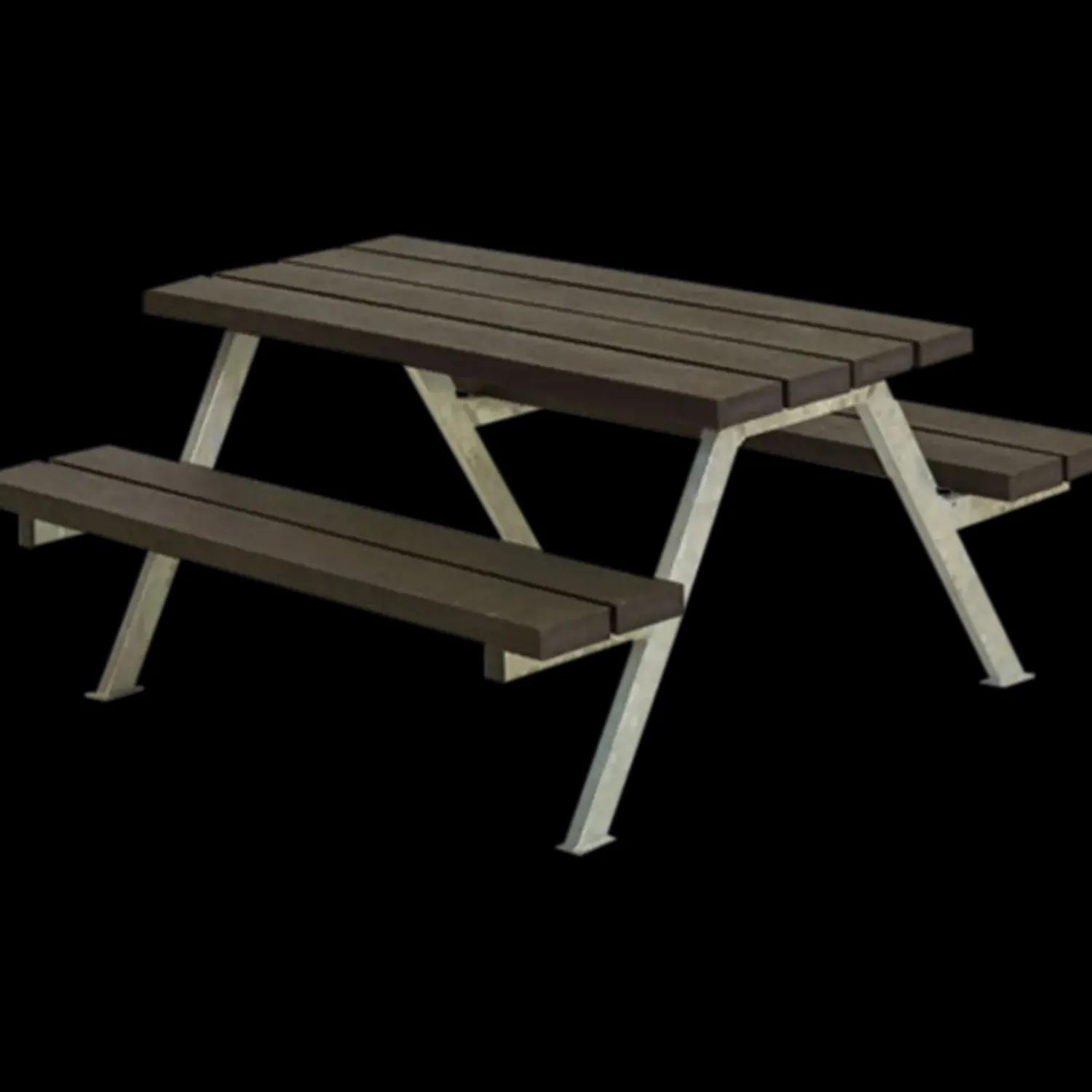 Plus Bord- Og Bænkesæt^Alpha Junior Bord/Bænkesæt 118 cm RePlast Sort