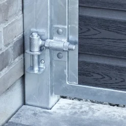 Plus Havelåger^Artura dobbeltlåge m/stålstolpe højrehængt 197x135 cm gråsort