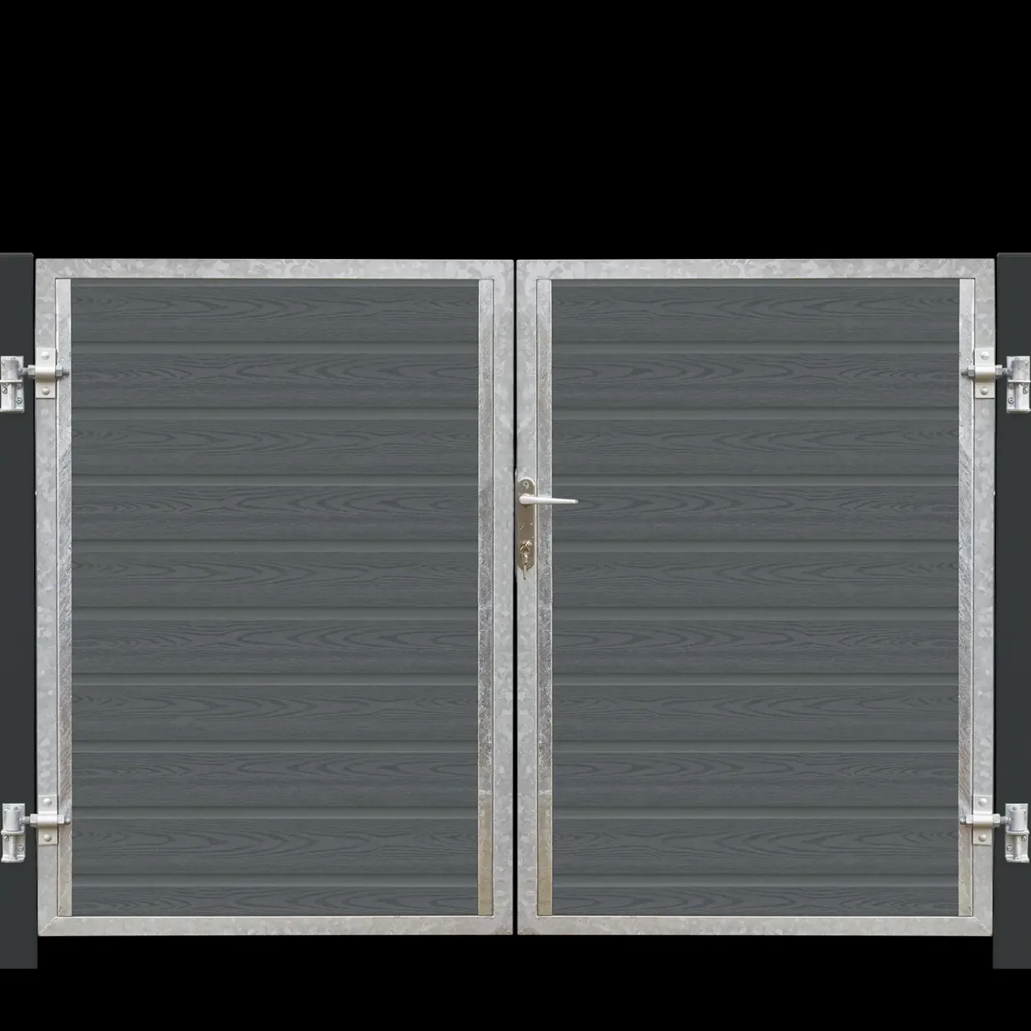 Plus Havelåger^Artura dobbeltlåge m/stålstolpe højrehængt 197x135 cm gråsort