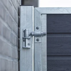 Plus Havelåger^Artura dobbeltlåge m/stålstolpe højrehængt 197x135 cm gråsort