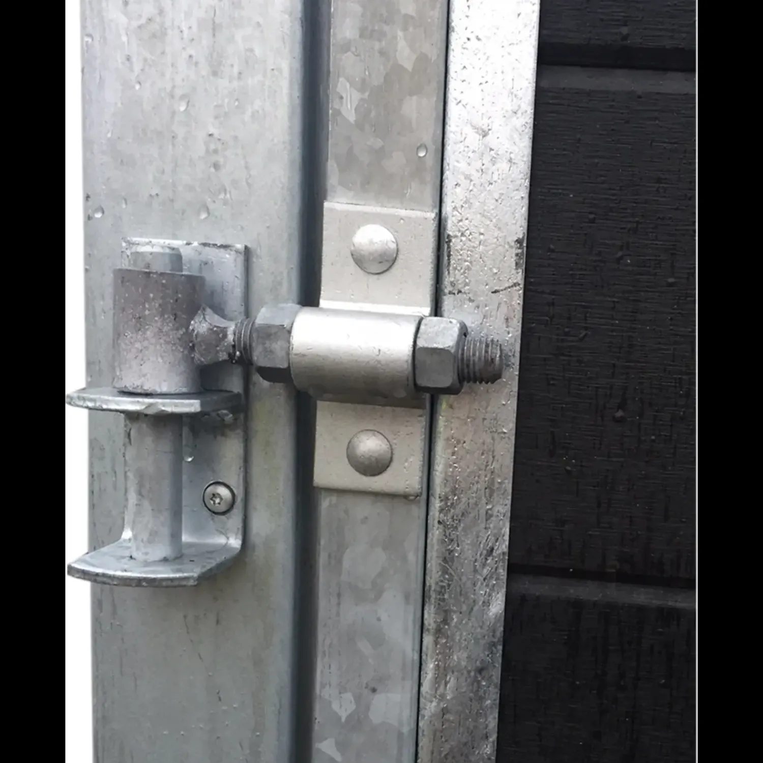 Plus Havelåger^Artura dobbeltlåge m/stålstolpe højrehængt 197x175 cm skifergrå