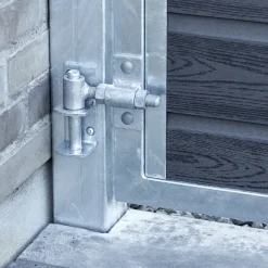 Plus Havelåger^Artura dobbeltlåge m/stålstolpe højrehængt 197x175 cm skifergrå