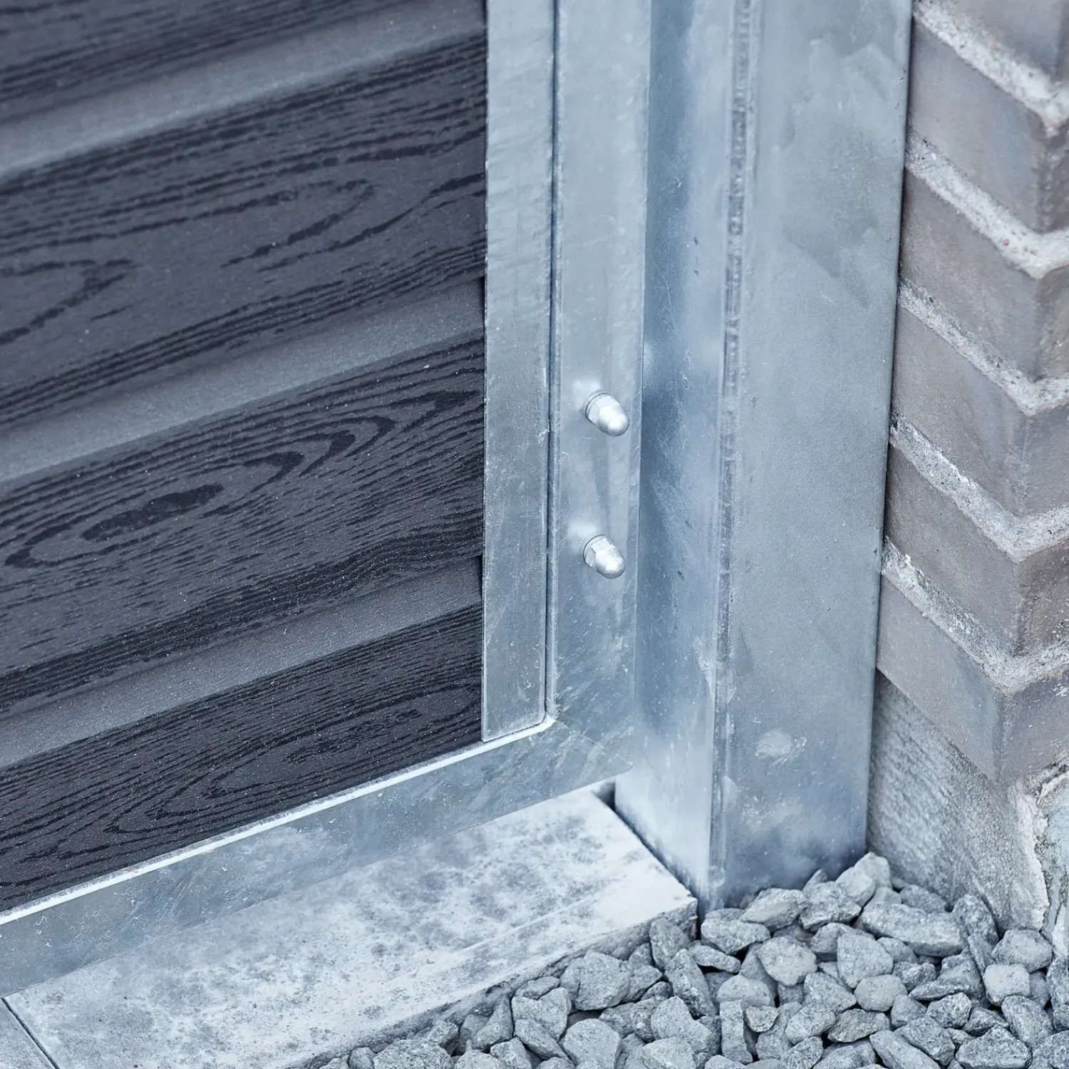 Plus Havelåger^Artura dobbeltlåge m/stålstolpe højrehængt 197x175 cm skifergrå