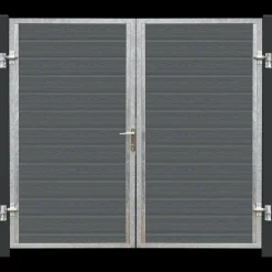 Hot Plus Artura dobbeltlåge m/stålstolpe venstrehængt 197x135 cm gråsort