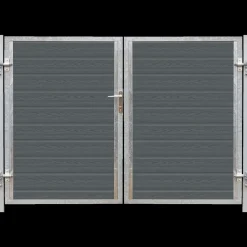 Discount Plus Artura dobbeltlåge m/stålstolpe venstrehængt 197x135 cm skifergrå