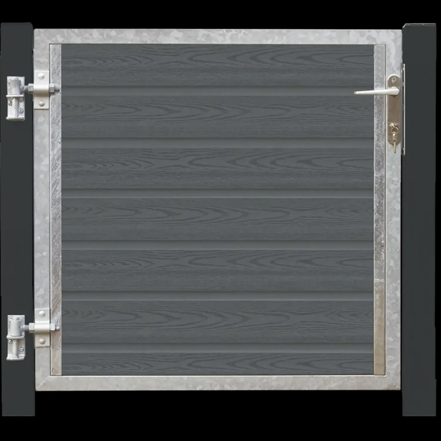 Plus Havelåger^Artura enkeltlåge m/stålstolpe venstrehængt 99x95 cm gråsort