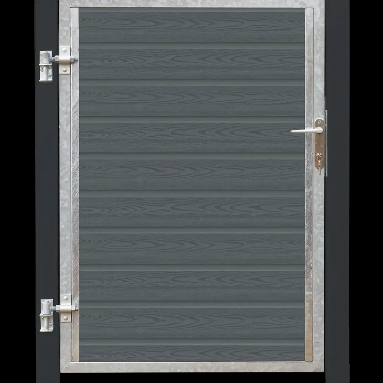 Plus Havelåger^Artura enkeltlåge m/stålstolpe venstrehængt 99x95 cm gråsort