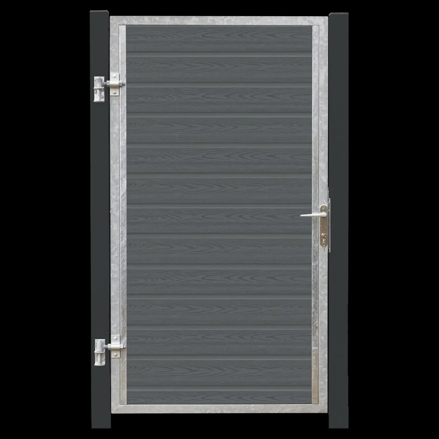 Plus Havelåger^Artura enkeltlåge m/stålstolpe venstrehængt 99x95 cm gråsort