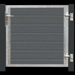 Plus Artura enkeltlåge m/stålstolpe højrehængt 115x95 cm gråsort