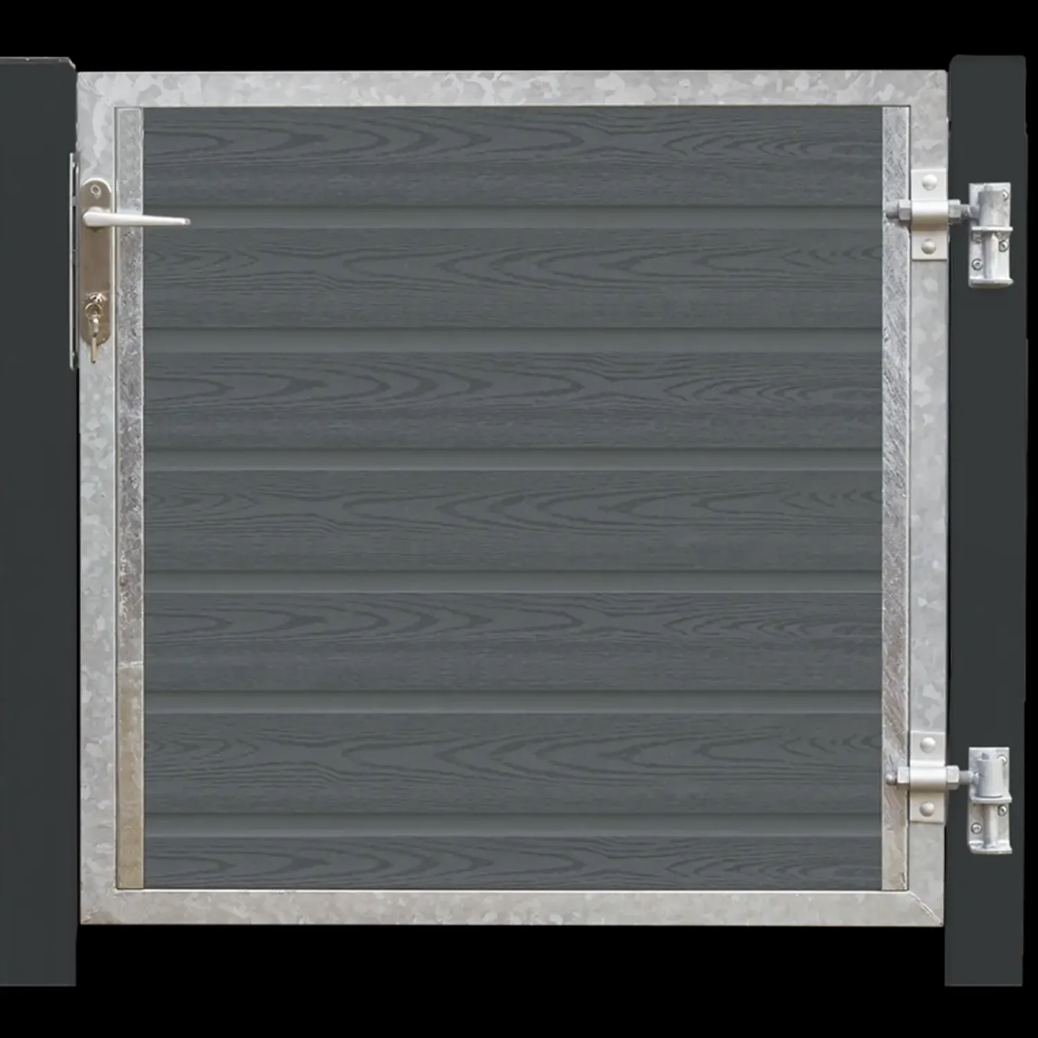 Plus Artura enkeltlåge m/stålstolpe højrehængt 115x95 cm gråsort