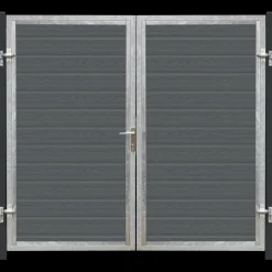 Outlet Plus Artura komposit dobbeltlåge 213×175 cm m/gråsorte stolper til nedstøbning