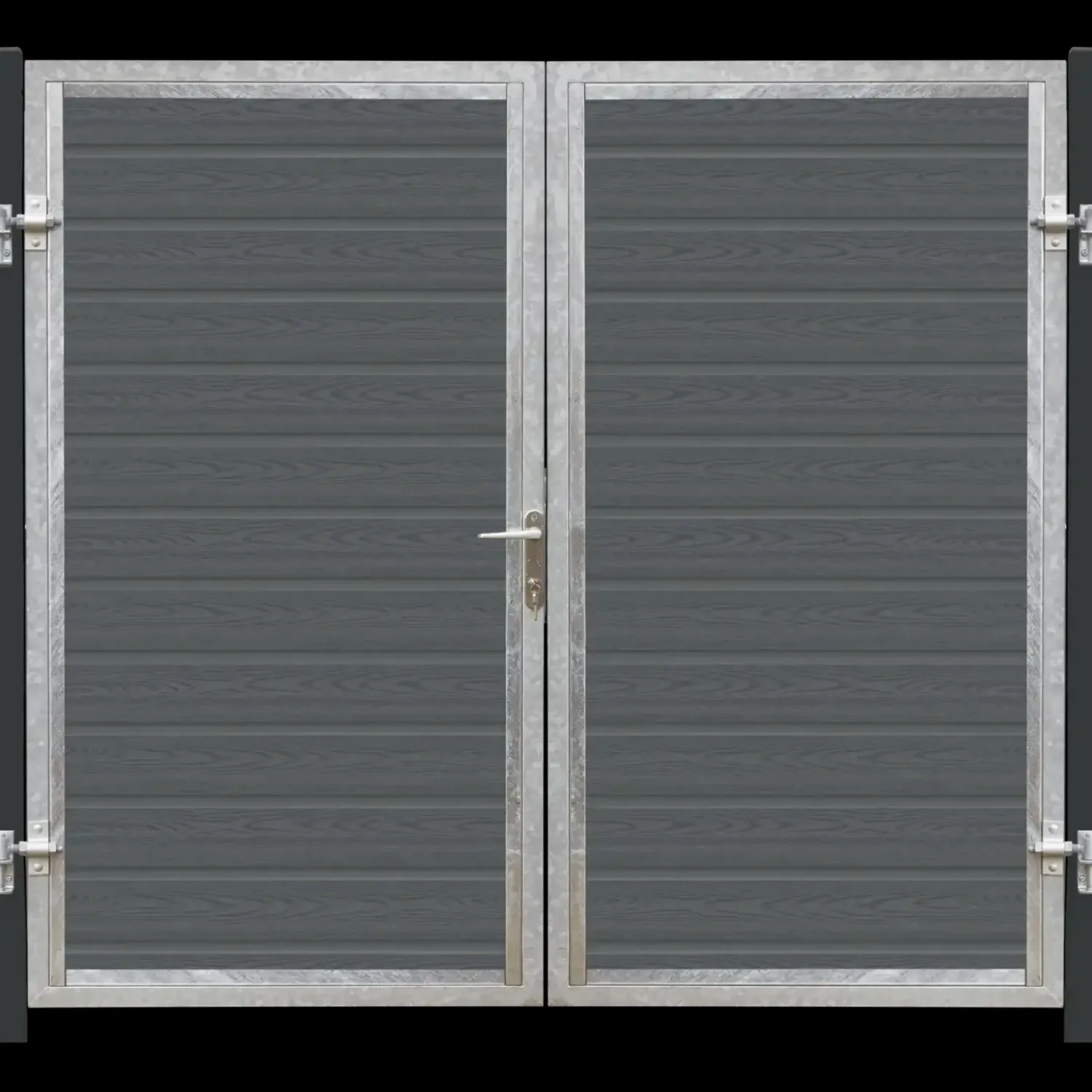 Outlet Plus Artura komposit dobbeltlåge 213×175 cm m/gråsorte stolper til nedstøbning