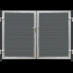 Plus Havelåger^Artura komposit dobbeltlåge 213×135 cm m/gråsorte stolper til nedstøbning