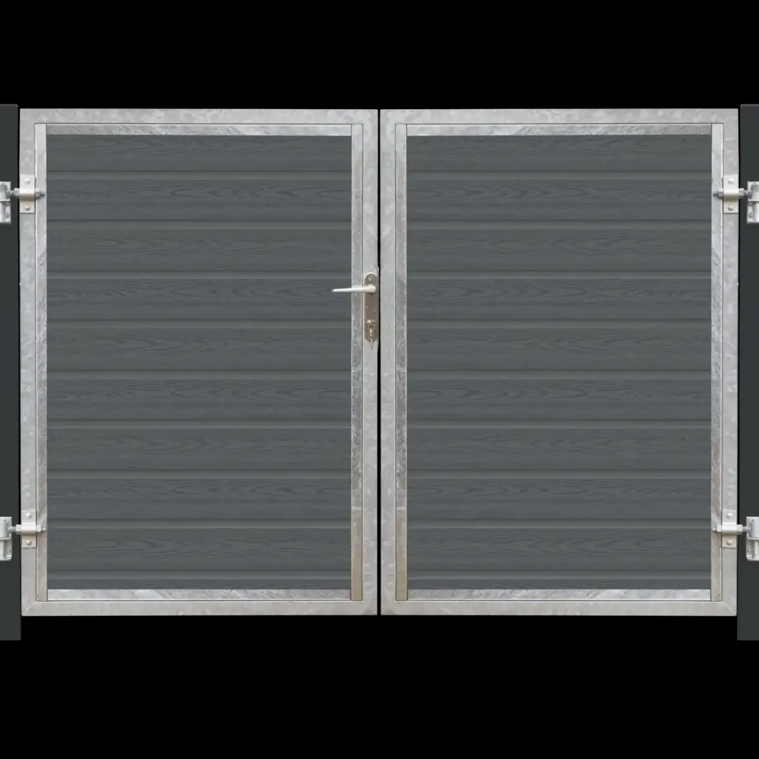 Plus Havelåger^Artura komposit dobbeltlåge 213×135 cm m/gråsorte stolper til nedstøbning