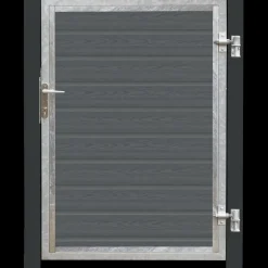 Clearance Plus Artura komposit enkeltlåge 115×135 cm højrehængt m/gråsorte stolper til nedstøbning