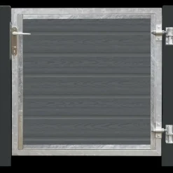 Plus Havelåger^Artura komposit enkeltlåge 115×95 cm højrehængt m/gråsorte stolper til nedstøbning
