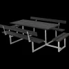 Plus Bord- Og Bænkesæt^Basic Bord/Bænkesæt m/2 ryglæn og 2 påbygninger 260 cm RePlast Sort