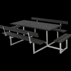 Plus Bord- Og Bænkesæt^Basic Bord/Bænkesæt m/2 ryglæn og 2 påbygninger 260 cm RePlast Sort