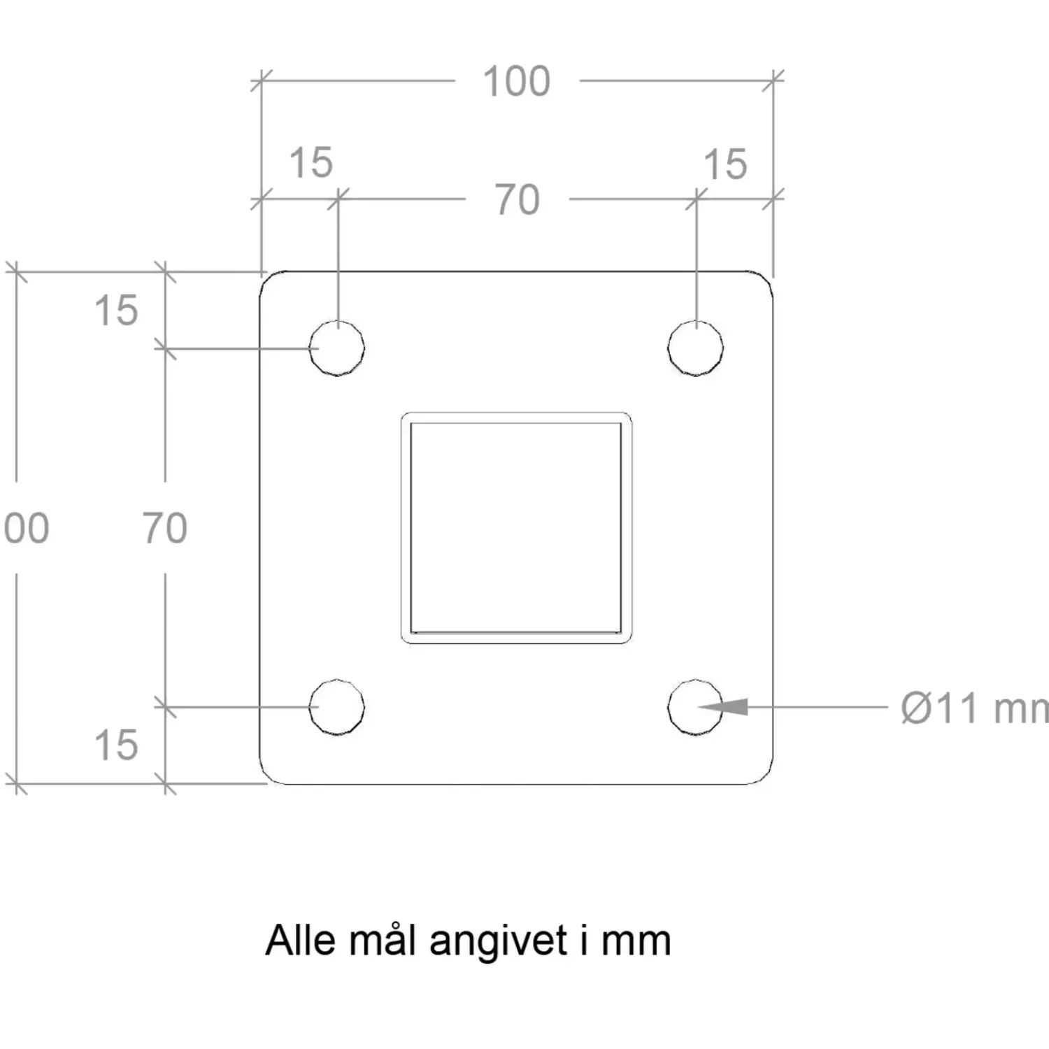 Plus Stål- Og Glashegn^Basic Gelændersystem 90x98 cm Varmgalv.