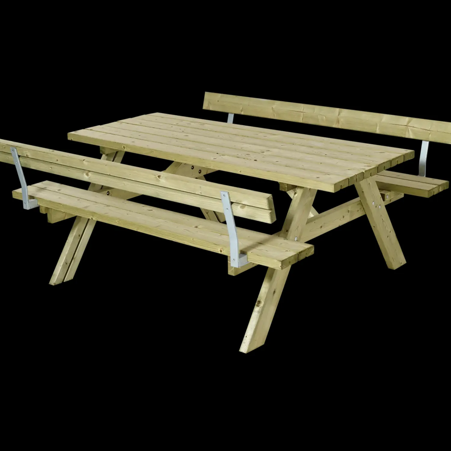 Discount Plus bord/bænkesæt med 2 ryglæn 177 cm trykimp