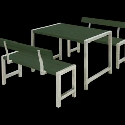 Plus Bord- Og Bænkesæt^Cafe Plankesæt med 2 ryglæn 127 cm trykimp