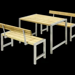Plus Bord- Og Bænkesæt^Cafe Plankesæt med 2 ryglæn 127 cm trykimp