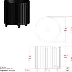 Hot Plus Circle plantekasse Sort Ø55/55 cm