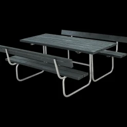 Outlet Plus Classic bord/bænkesæt med 2 ryglæn 177 cm sort