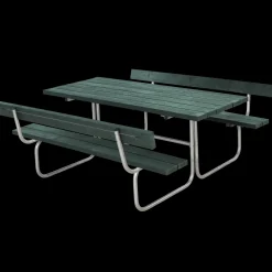 Outlet Plus Classic bord/bænkesæt med 2 ryglæn 177 cm sort