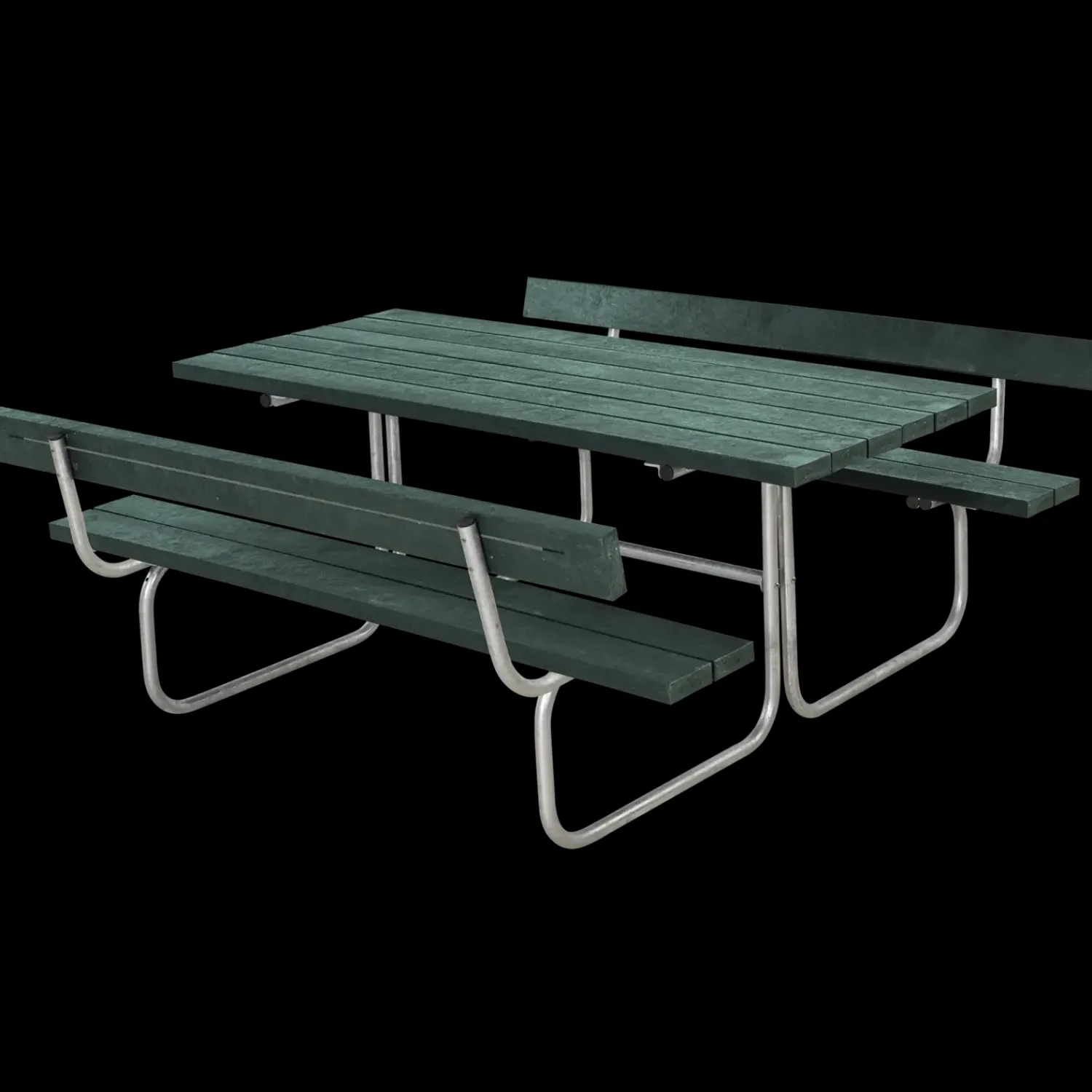 Outlet Plus Classic bord/bænkesæt med 2 ryglæn 177 cm sort