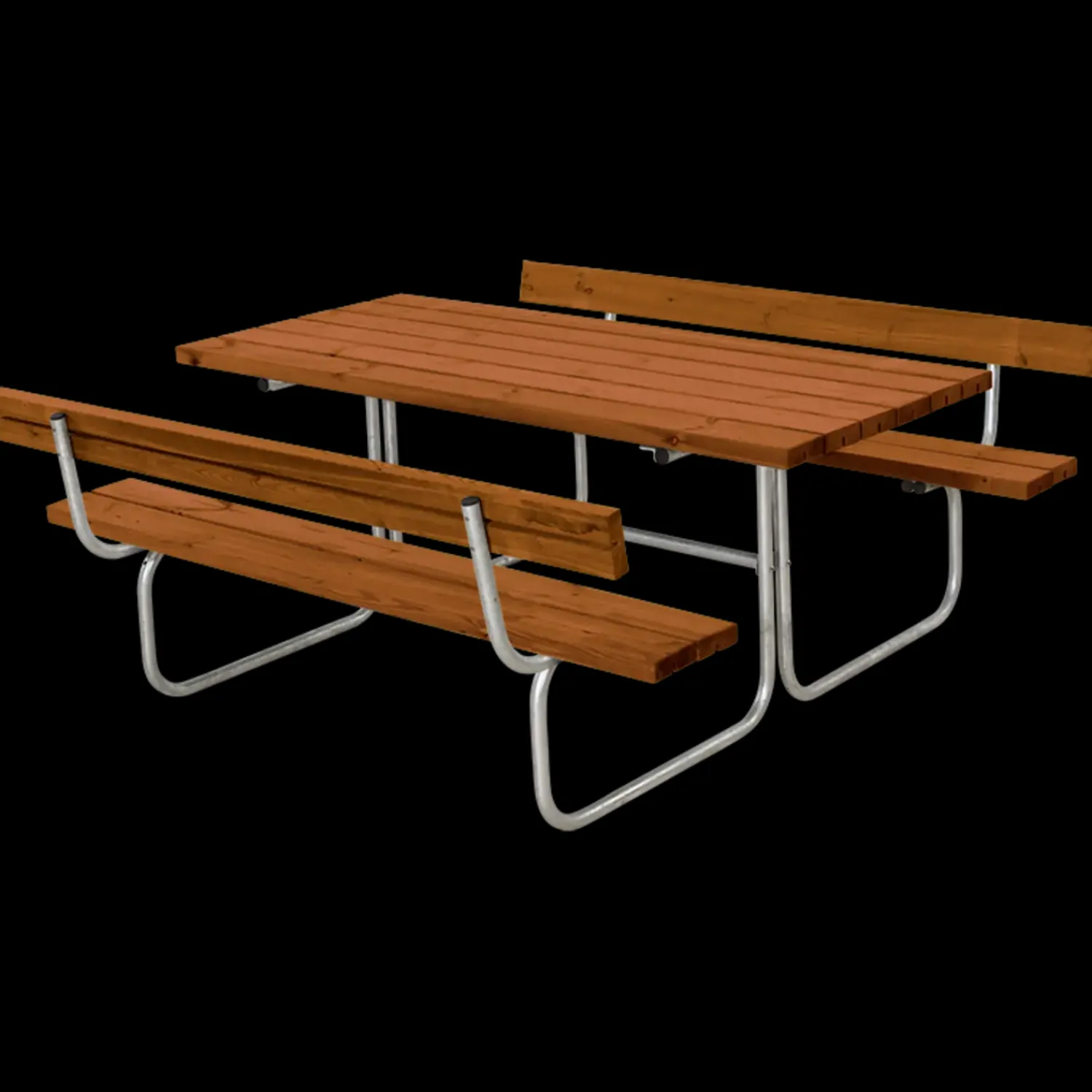 Outlet Plus Classic bord/bænkesæt med 2 ryglæn 177 cm sort