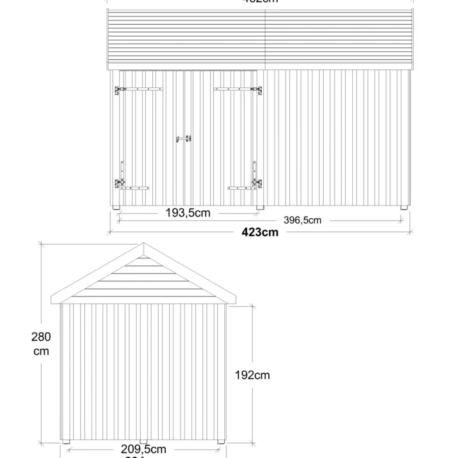 Outlet Plus Classic Multi Havehus 10 m² 2 moduler m/dobbeltdør og lukket front