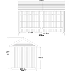 Plus Redskabsskure I Træ^Classic Multi Havehus 10 m² 2 moduler åben