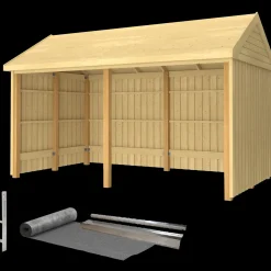 Plus Redskabsskure I Træ^Classic Multi Havehus 10 m² 2 moduler åben inkl. tagpap/alulister/H-stolpefødder