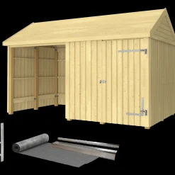 Best Plus Classic Multi Havehus 10 m² 2 moduler m/enkeltdør og lukket/åben front inkl. tagpap/alulister/H-stolpefødder