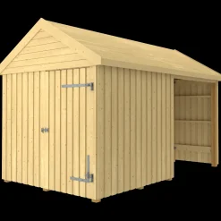 Best Plus Classic Multi Havehus 10 m²  2 moduler m/enkeltdør og lukket/åben front inkl. tagpap/alulister/H-stolpefødder