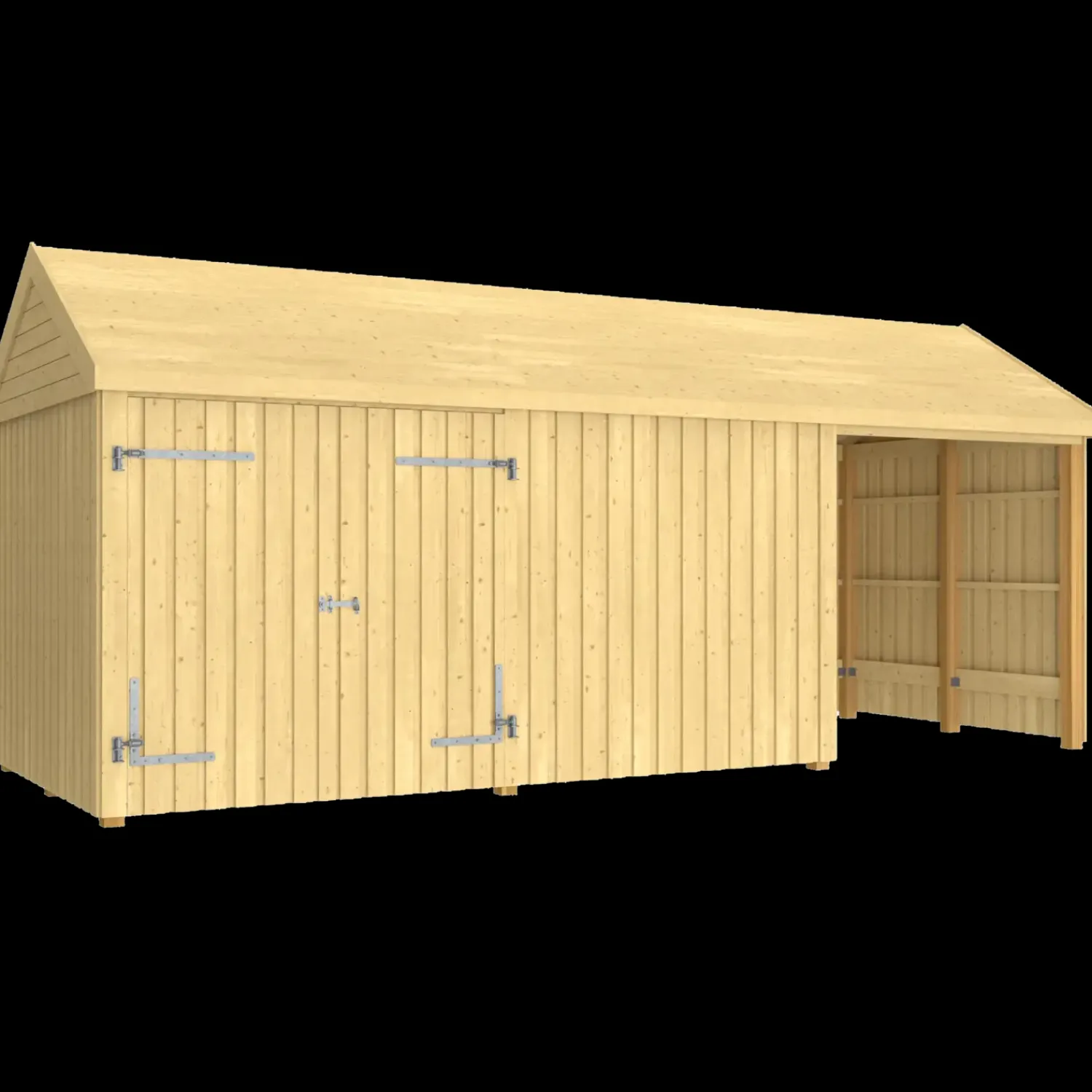 Outlet Plus Classic Multi Havehus 14,5 m² 3 moduler m/dobbeltdør og åben/lukket front